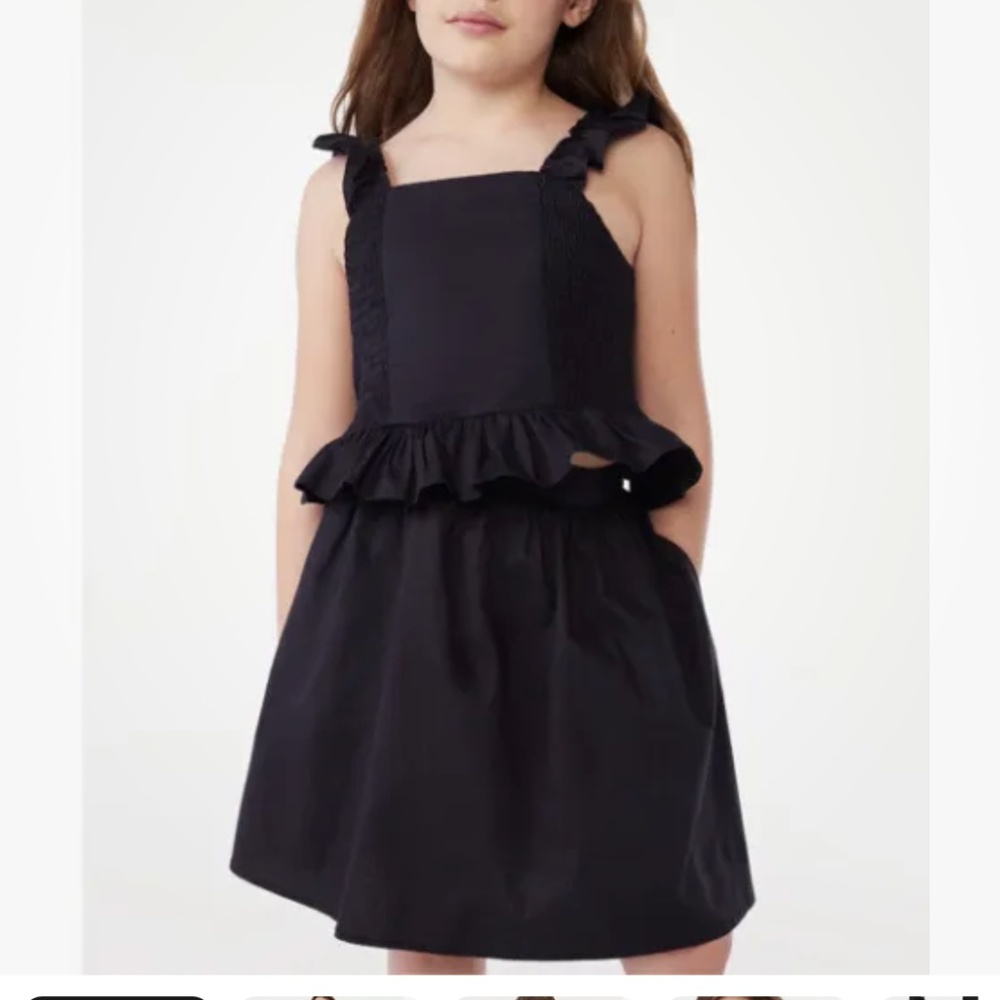 Scoop NYC Girls Black Flutter Sleeve Top & Pull-On Skirt Set Size Large (10-12)